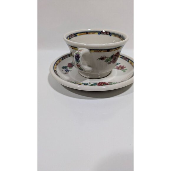 Syracuse China Dewitt Clinton Pilgrim Floral Pattern Vintage Cup Saucer Set - Picture 6 of 16